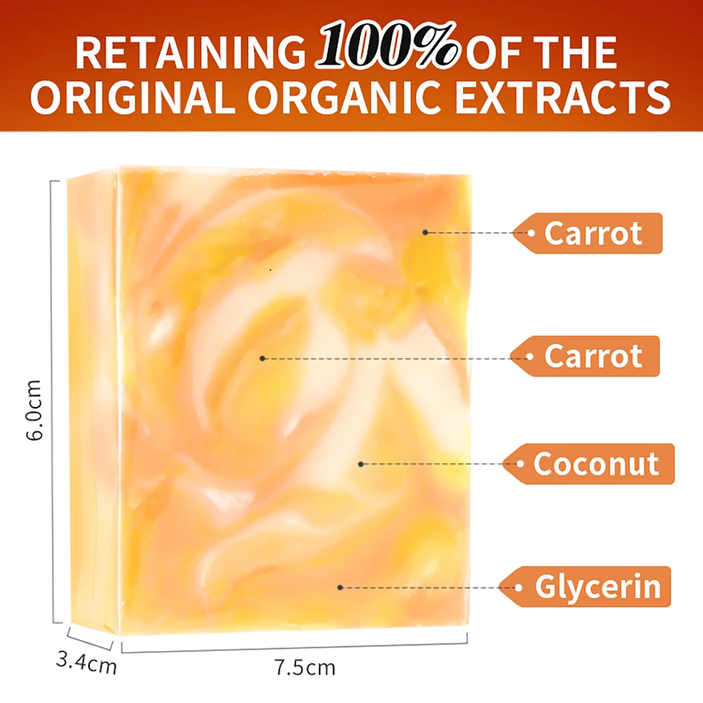 Natural Carrot Papaya Glow Bar Soap