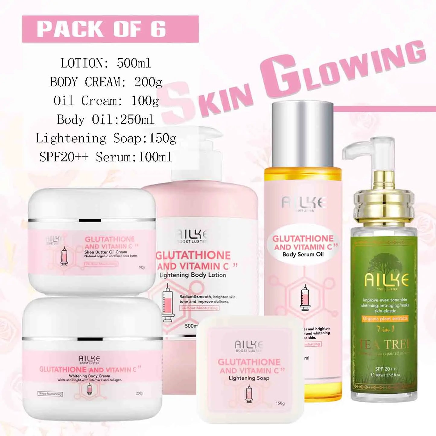 Glutathione Whitening & Moisturizing Lotion Set