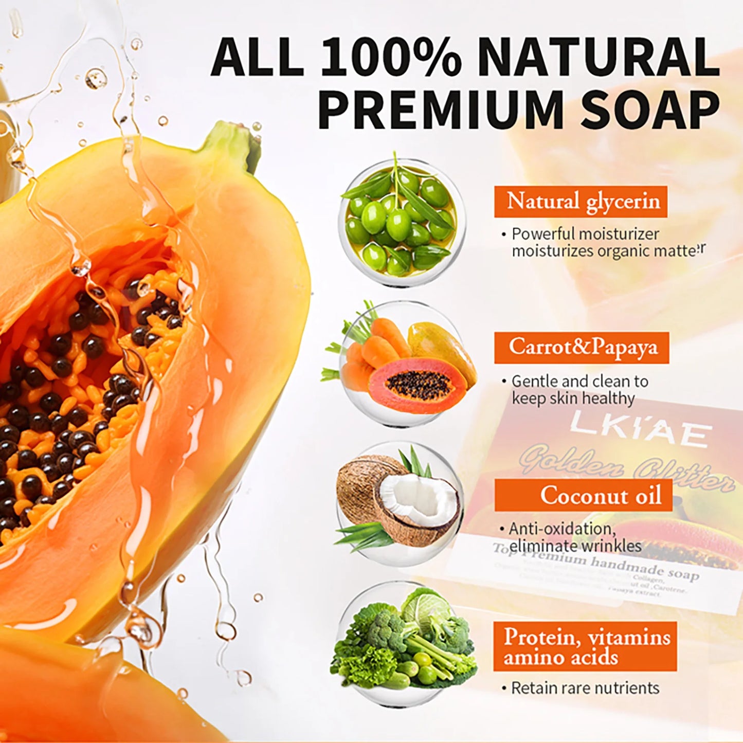 Natural Carrot Papaya Glow Bar Soap
