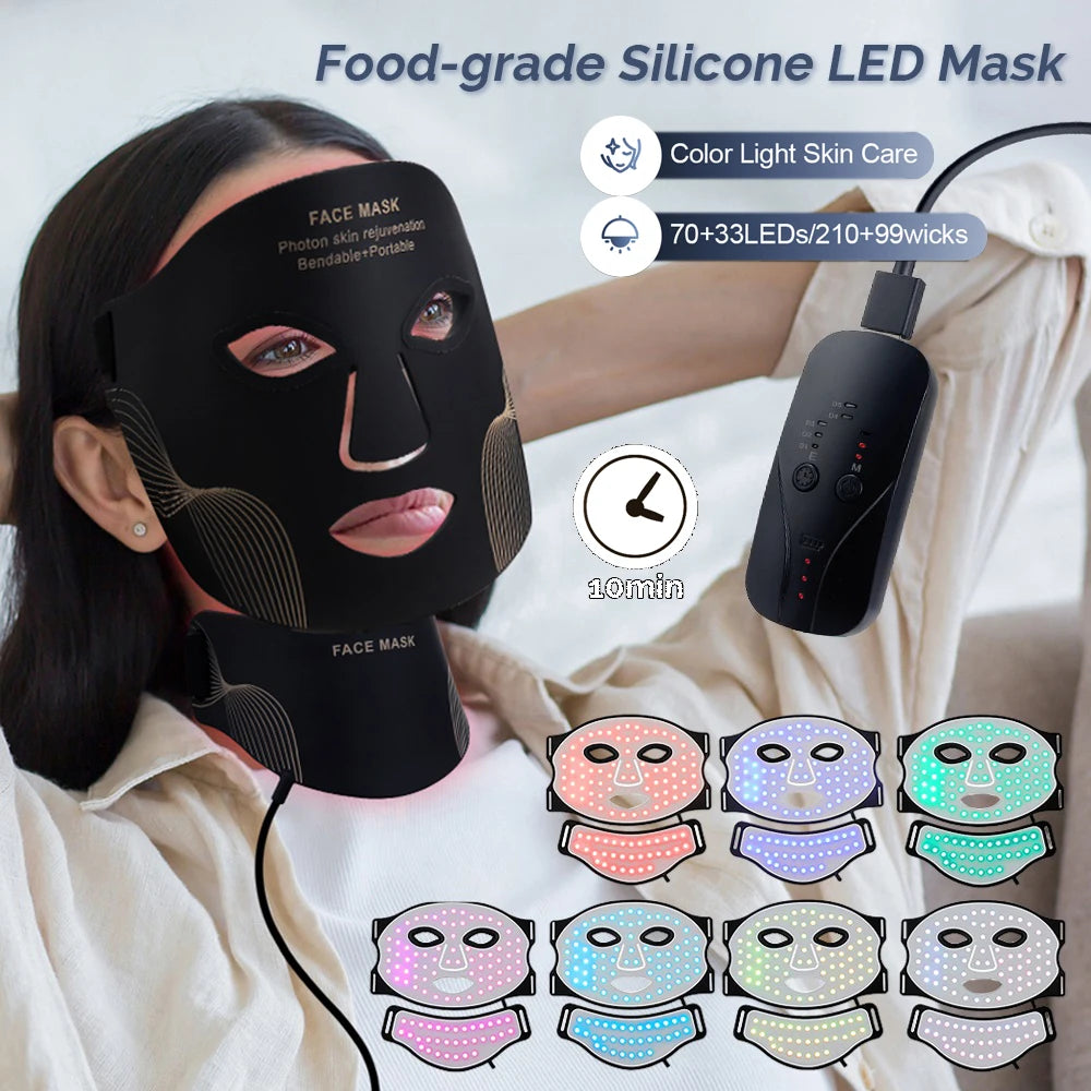 7-Color Silicone LED Face & Neck Mask